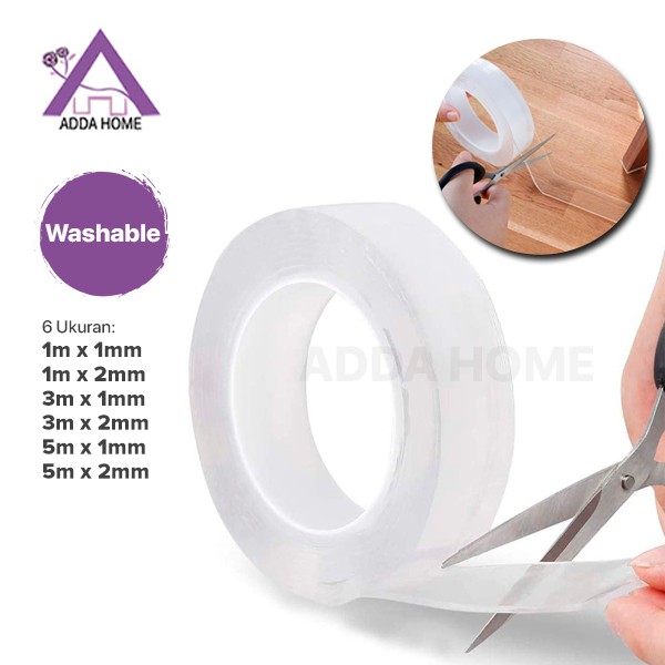 Double Tape Lakban Isolasi Perekat Tahan Air Traceless Washable Adhesive