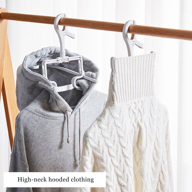 2 Pcs Gantungan Baju Sweater Model Lipat Leher Tinggi Tahan Angin