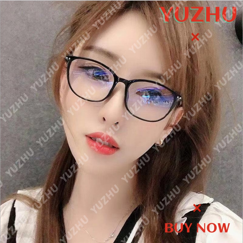 (YUZHU) Bayar di Tempat Korean Design Anti Radiasi Komputer Kacamata Wanita/Pria Square Eyeglasses