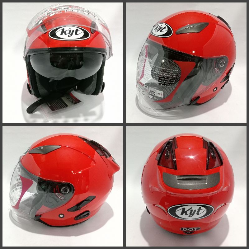 Helm kyt galaxy solid merah/kyt dauble visor