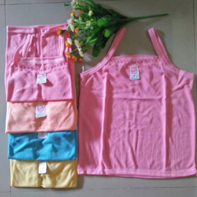 6pcs size L kaos singlet anak cewek/kaos tangtop anak tk,sd/kaos dalam anak