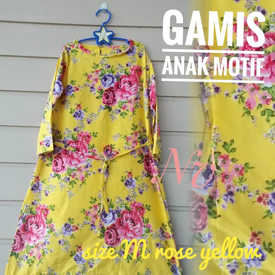 BAJU ANAK GAMIS MOTIF SAFEA UK M ( UMUR 3 - 5 TAHUN )