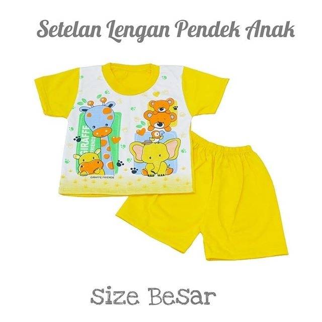 Setelan Baju Lengan Pendek Anak size Besar/Kaos Anak dan Celana Pendek