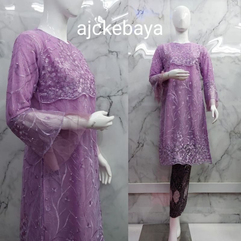 kebaya tunik tille Andin /kebaya terbaru/kebaya modren/kebaya pesta /kebaya seragam pesta