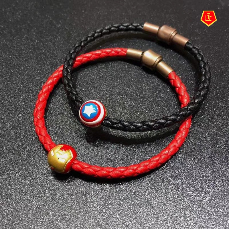 [Ready Stock]3D Golden Superman Lucky Beads Bracelet