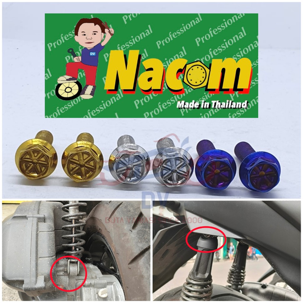 NACOM DV  BAUT SHOCK BELAKANG KIRI KANAN ATAS BAWAH AEROX