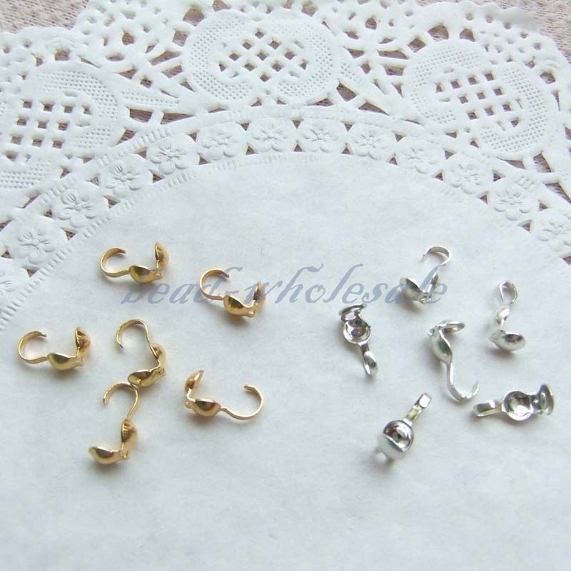 100pcs Cap Manikmanik Bahan Metal Lapis Emassilver Untuk Membuat Perhiasan