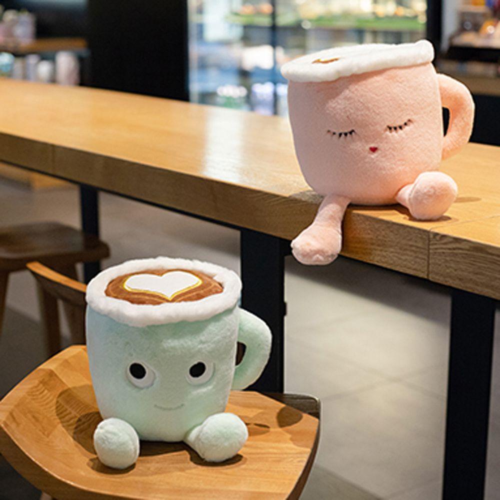 Needway   Cangkir Kopi Mainan Mewah Boneka Kawaii Plushie Lucu Cangkir Kopi Berbentuk Cangkir Kopi Boneka Mainan Lembut Jepang Matcha