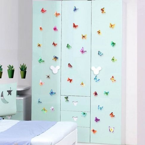 3D Butterfly Wall Sticker - Rainbow Color 21pcs