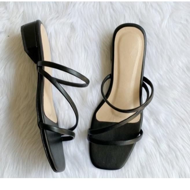 Fresh >> Fwg09 Sandal Heels Wanita  Tali Slop Selop Cewek Dewasa Ibu Ibu Kenian Cocok Buat Pesta Ker