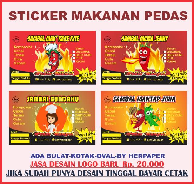 Contoh Stiker Kemasan Jajanan Pedas - Inilah dia 22 contoh ...