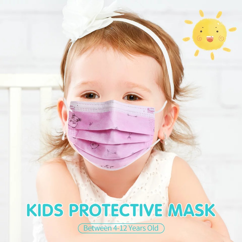 isi 50Pcs/BOX Masker Mulut ANAK Motif LUCU PAKET EKONOMIS IMPORT K-POP KPOP KOREA FASHION DISPOSABLE