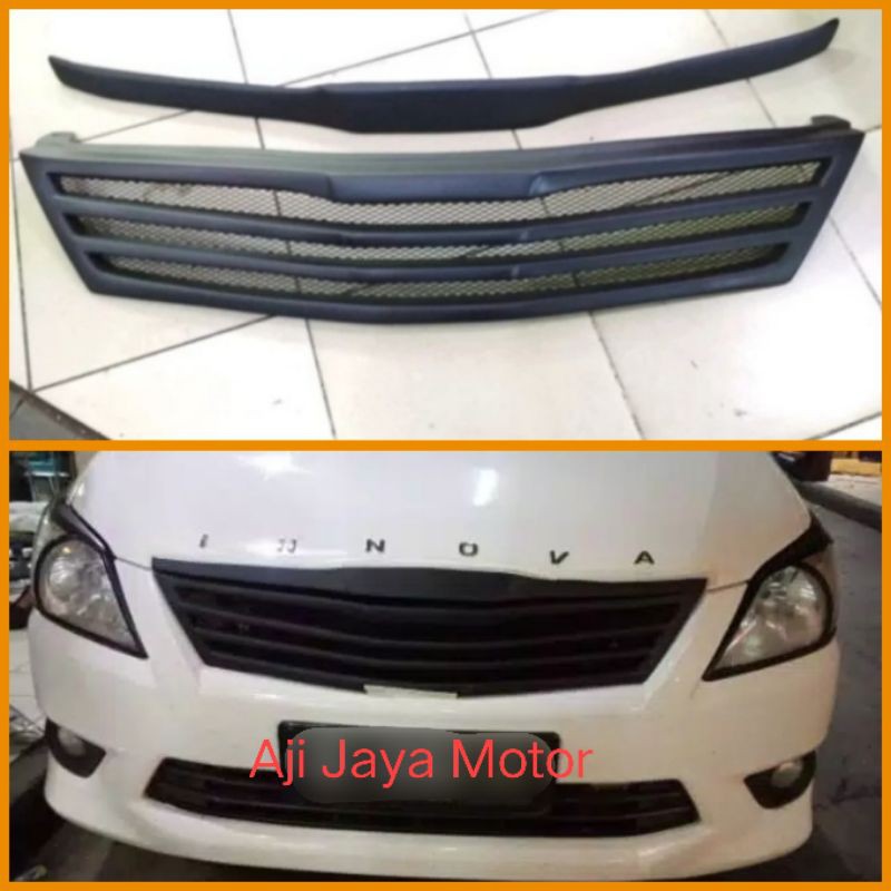 grill Innova 2012-2013 model garis warna hitam doff
