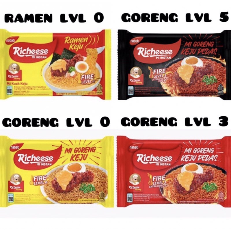 

Mie Richeese Nabati level 0 3 Mie Goreng Mie Kuah Mie Ramen Keju Ready Stock