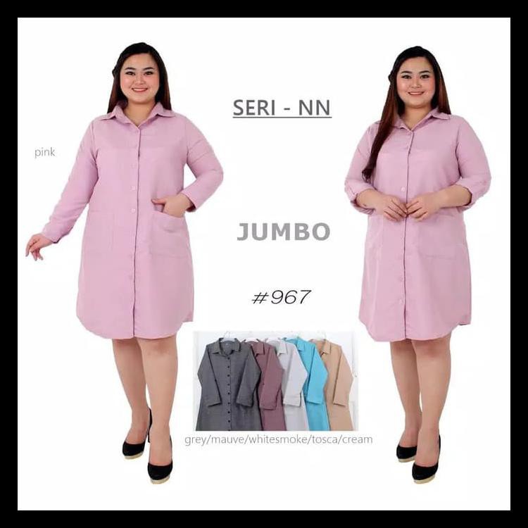 BARU Baju Atasan Wanita Jumbo Dress Big Size Tunik Jumbo Scuba Brukat