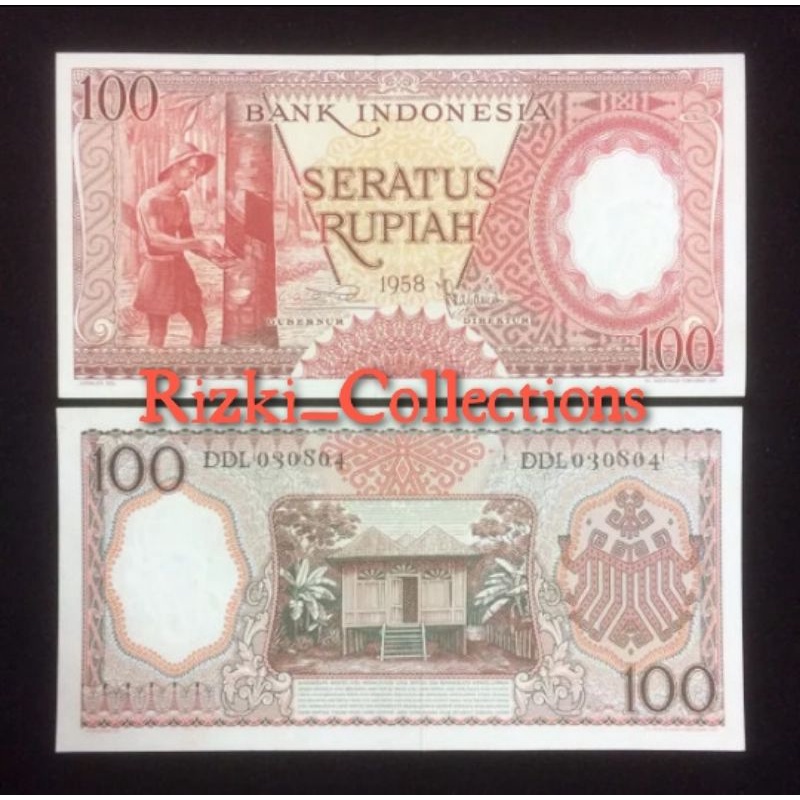 uang kuno 100 rupiah seri pekerja. Seratus rupiah seri pekerja 1958