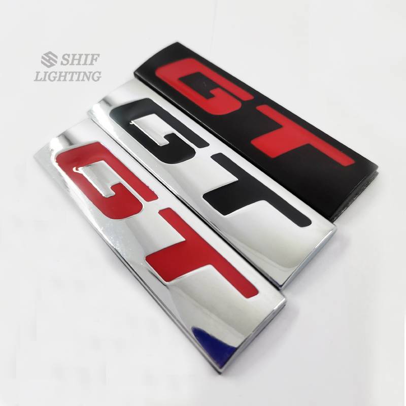 1pc Stiker Emblem Metal Logo Gt Pengganti Untuk Bagasi Belakang Mobil Universal Gt