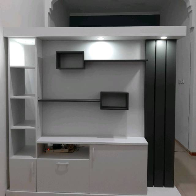 Partisi 2 Muka Putih paduan Abu gelap