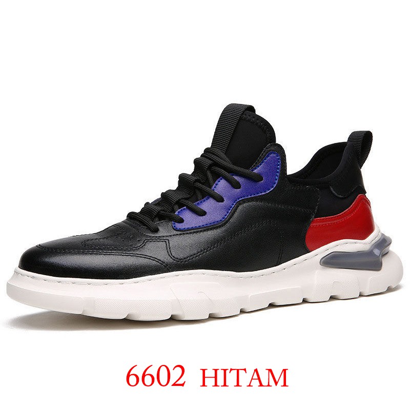 Panarybody Sneakers Sepatu Pria Sepatu Olahraga Laki-lai Impor Sepatu Brand Sneakers Cowok 39-44-6602 HITAM