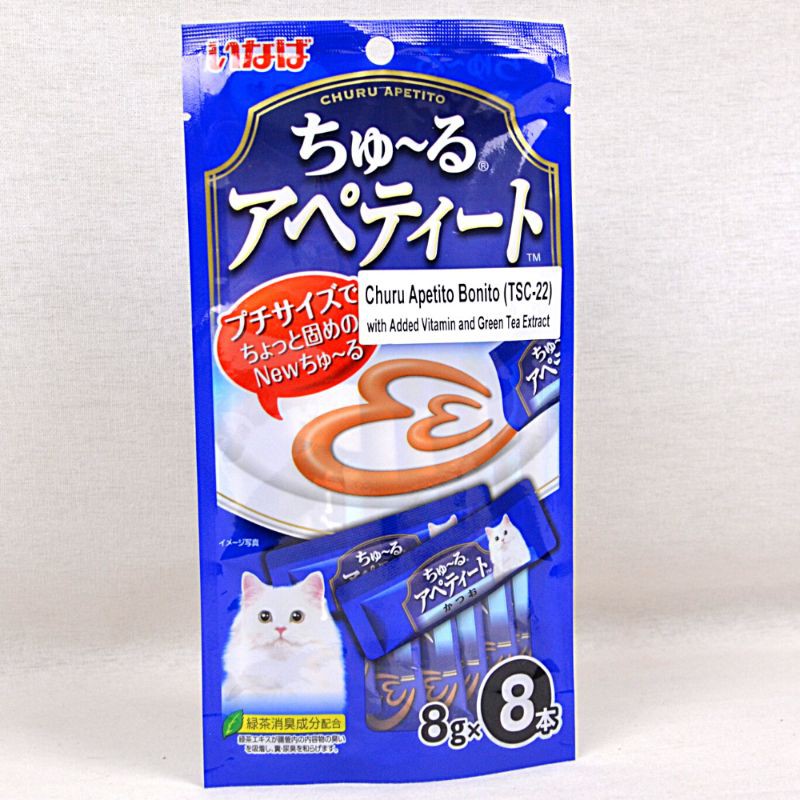 

CIAO TSC22 Snack Kucing Liquid Churu Apetito Tuna Bonito 8pcs