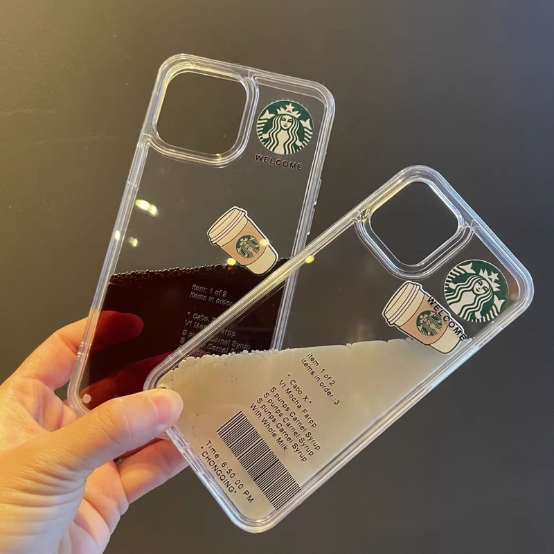 Casing Motif Starbucks Coffe Quicksand Soft Case IPHONE 14 PLUS 14 PRO MAX X XS MAX XR 11 12 13 PRO MAX Tpu Transparan Shockproof Cover