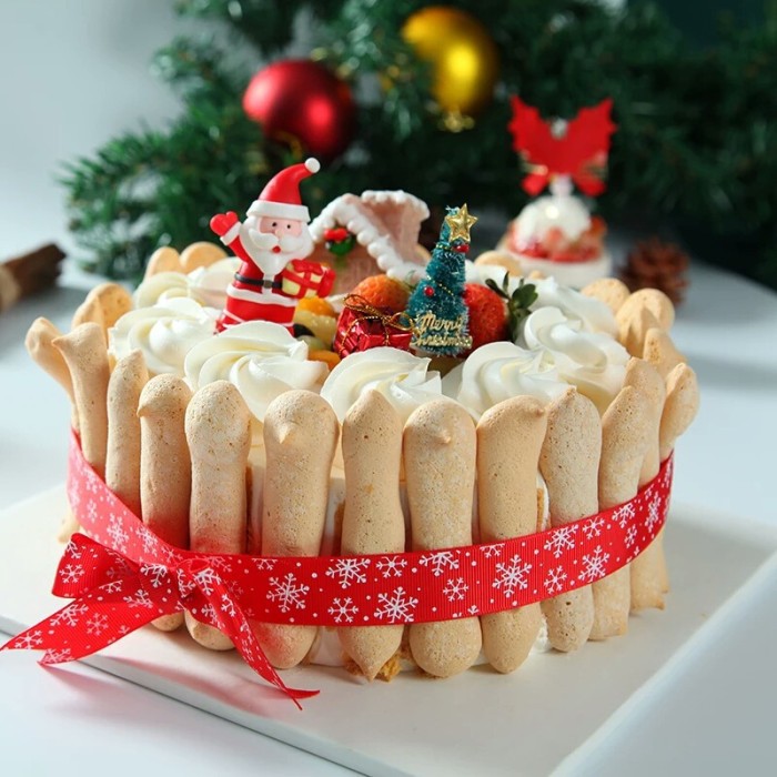 CTTR cake topper hiasan kue natal christmas pinus pearl dekorasi bakin - POHON JARUM