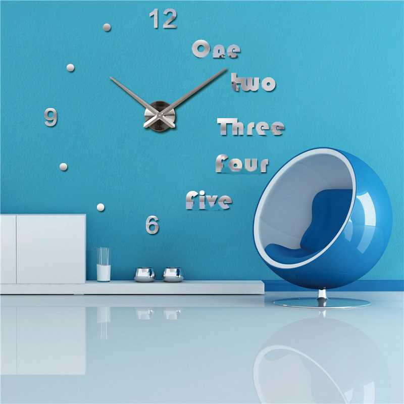 Jam Dinding Besar DIY Giant Wall Clock Aryclic Underline Angka DIY-201