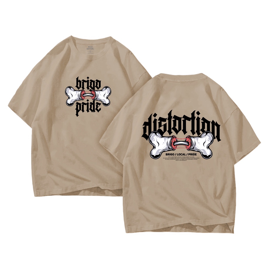 BRIGO Kaos Oversize Distortion II Kaos Jumbo Size Pria &amp; Wanita II Kaos Oversize Print DTF