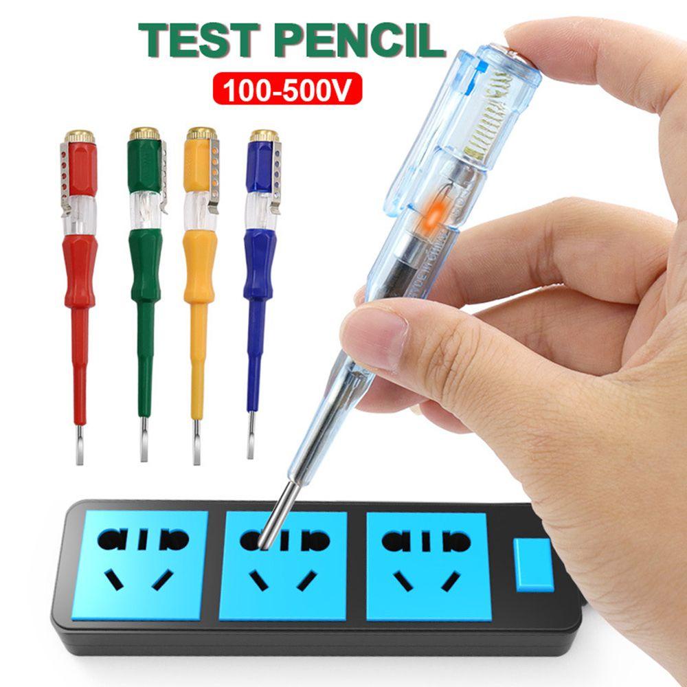 Solighter 5pcs Pena Detektor Tegangan Listrik Listrik Portabel Indikator Tes Pensil Induksi Cerdas