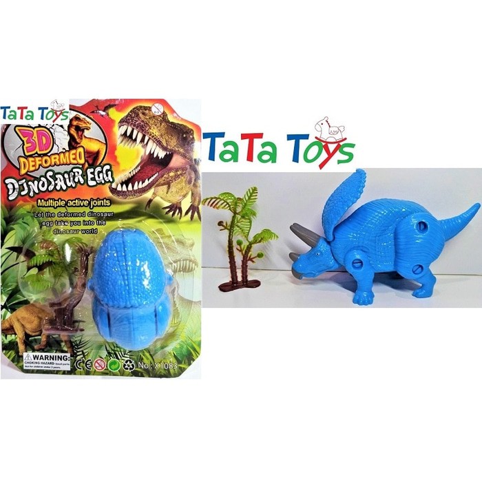 3D Deformed Dinosaur Egg - Triceratops - Dinosaurus