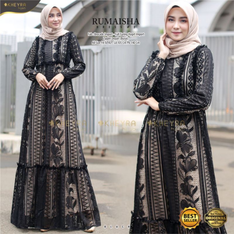 GAMIS RUMAISHA ZANNA FARIKA EVERLYN DAYANA DRESS ORI BY KHEYRA DRESS MAXY KONDANGAN BAJU BROKAT