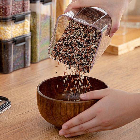 ➣ ALOBON Toples kedap udara putih/food container/toples kotak bening ➤