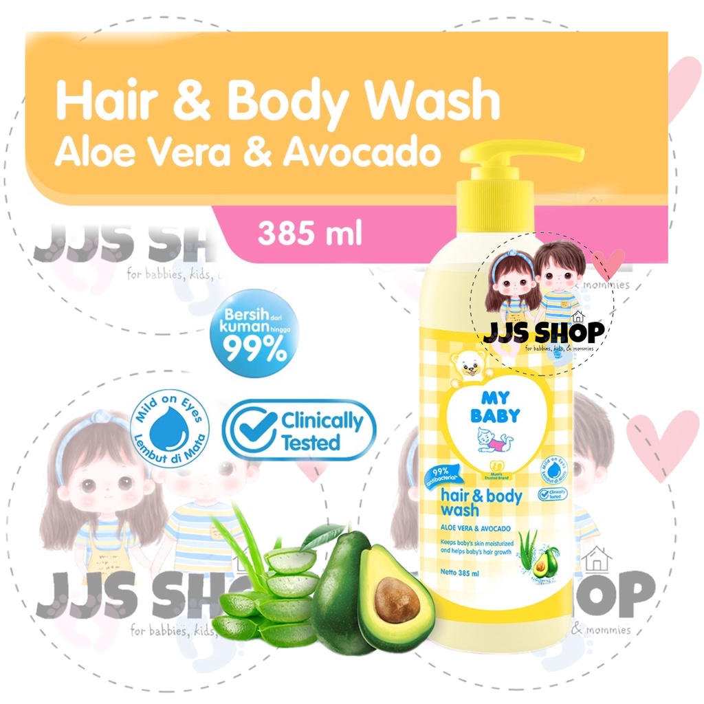 MY BABY HAIR &amp; AND BODY WASH BODYWASH 385ML PUMP 400 REFILL SABUN MANDI CAIR BAYI ANAK