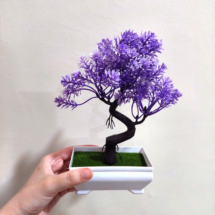 Hiasan pot bunga mini hiasan meja bunga palsu sudah termasuk pot