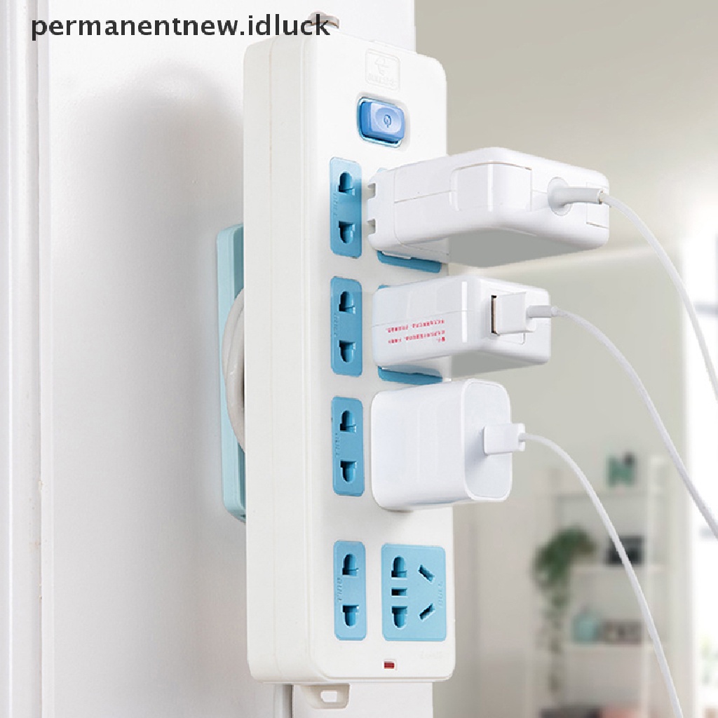 (luckypermanentnew) Holder / Organizer Power Strip Tempel Dinding Dengan Kabel Untuk Rumah