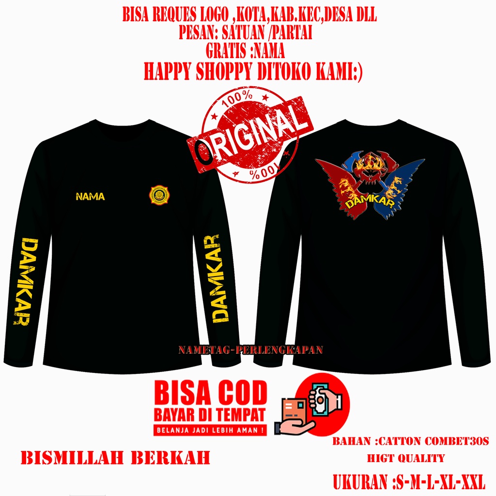 Kaos Damkar Lengan Panjang / Lengan Pendek