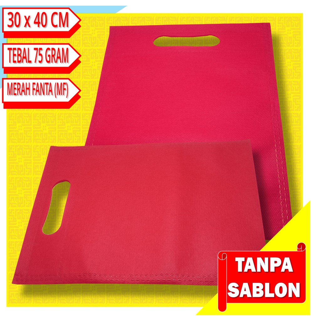 

Tas Spunbond Model Plong 30 X 40 cm warna Merah Fanta (MF)