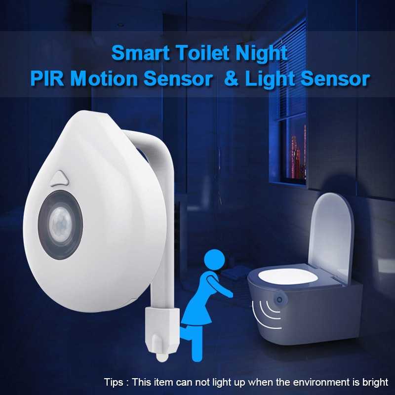 Goodland Lampu LED RGB Toilet Motion &amp; Light Sensor 8 Warna - GL8