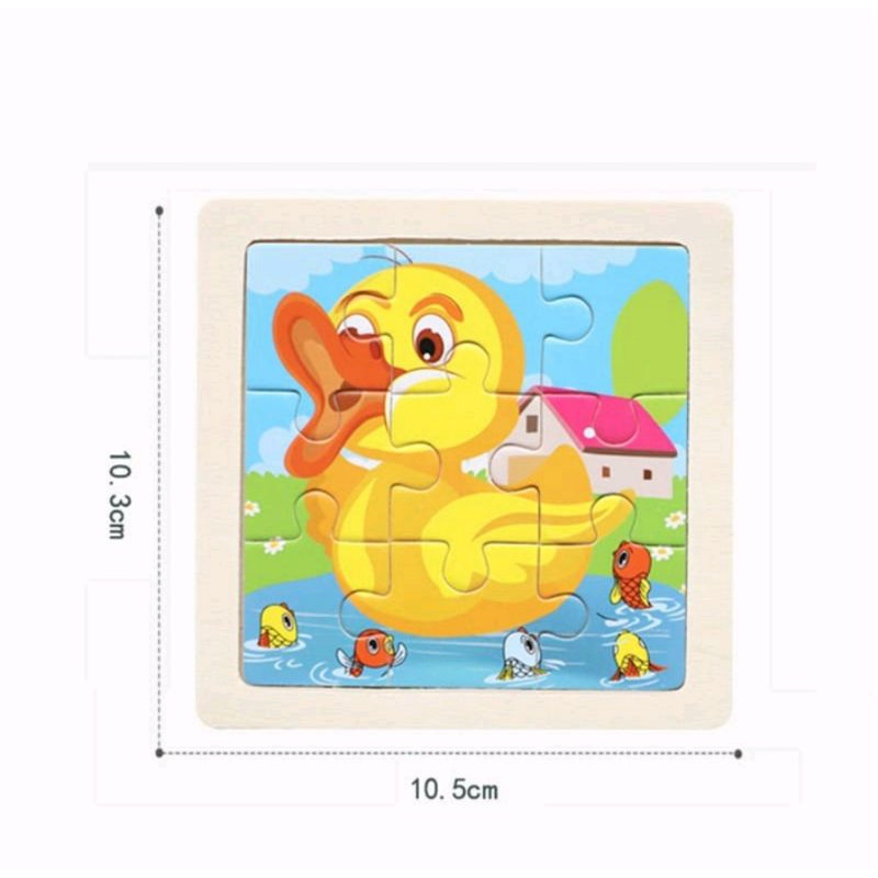 Mini wooden puzzle kayu anak mainan edukasi jigsaw