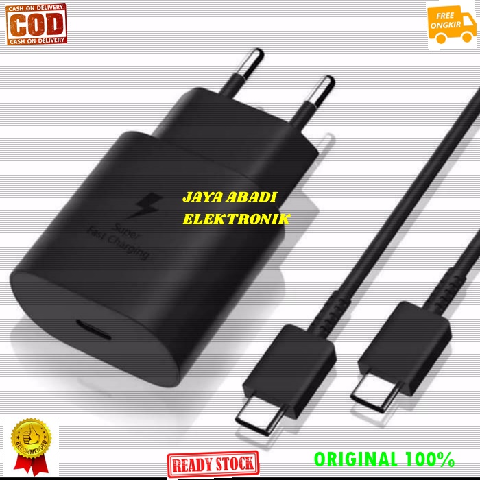 J117 SAMSUNG ORIGINAL 3A ADAPTOR 25 WATT CAS CASAN SUPER FAST CHARGING USB TYPE C TIPE C CHARGER CHA