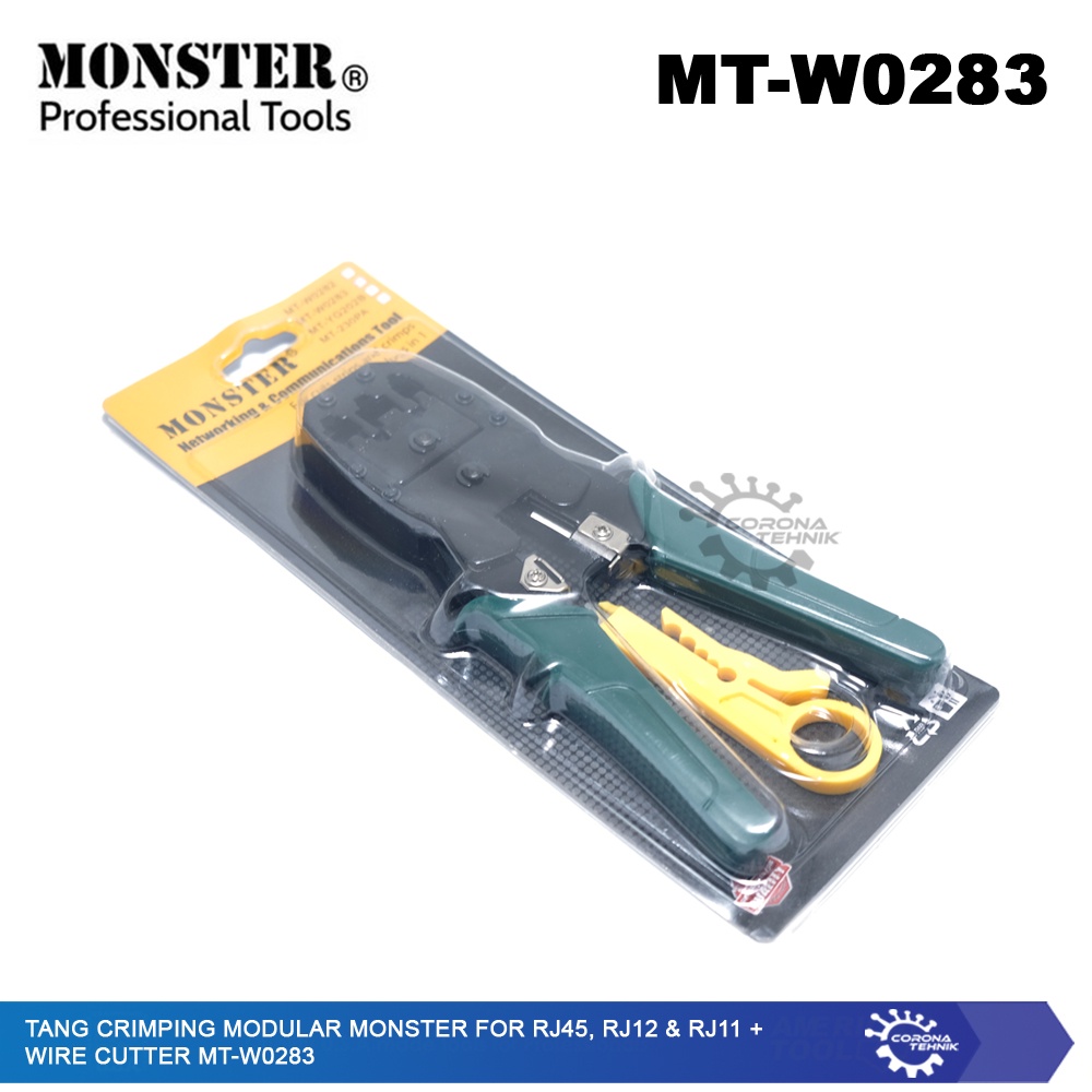 Monster  - Tang Crimping Modular For RJ45, RJ12 &amp; RJ11 + Cutter MT-W0283