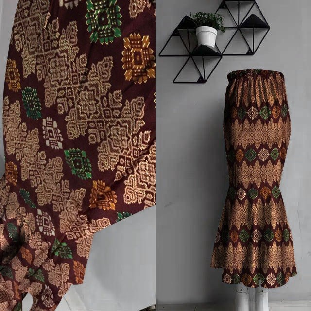 ROK DUYUNG BATIK OX ROK WANITA BATIK SILK PRADA COKLAT HIGHT CLASS