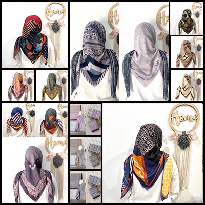 HIJAB SEGIEMPAT VOAL MOTIF ARMANI JP JURNEY M SERIES