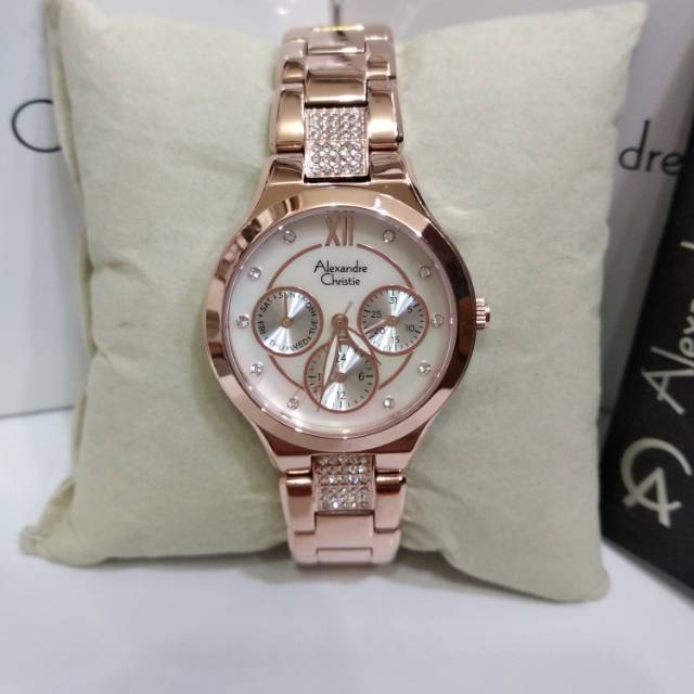 jam tangan wanita Alexandre Christie AC 2731 rose gold