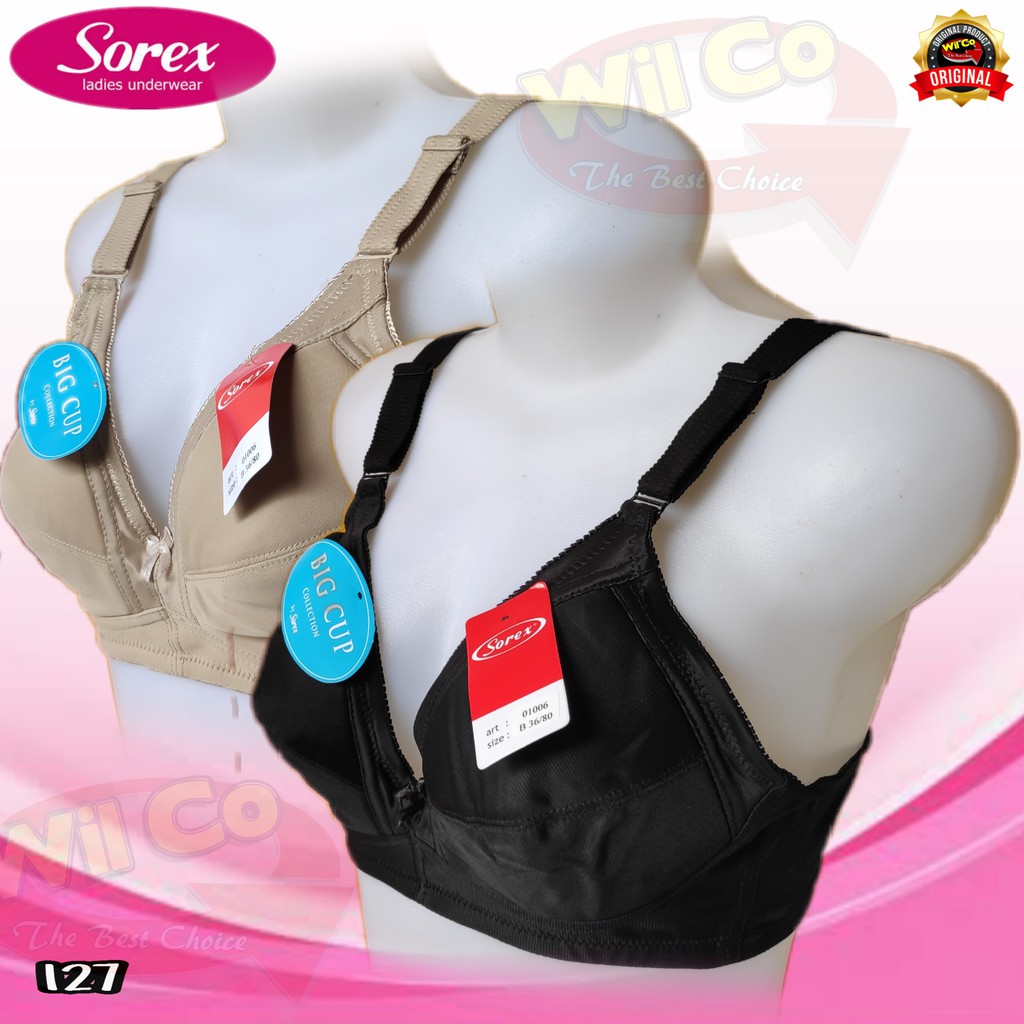 K127 - BRA/BH WANITA SOREX TANPA KAWAT TANPA BUSA CUP BESAR