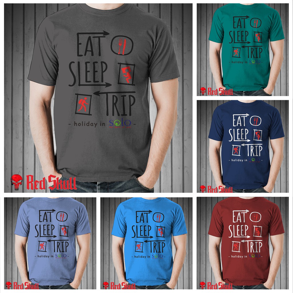 Kaos murah grosir solo | oblong | kaos wisata | kaos oleh2 | kaos polos eat sleep trip