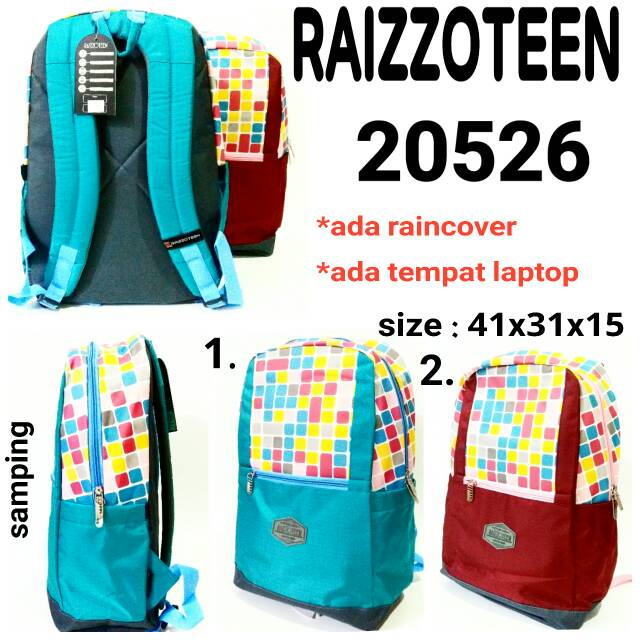 Tas sekolah ransel backpack cewek Raizzoteen 20526 tas punggung murah dan terbaru