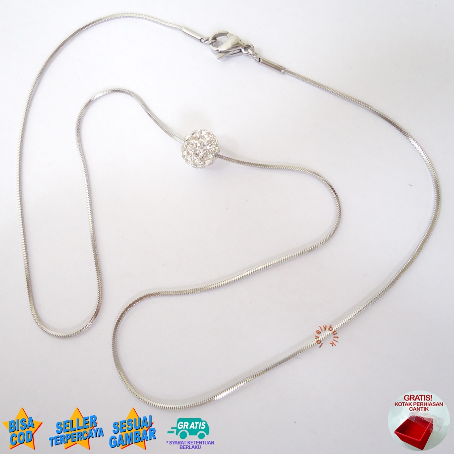 Lovelybutik Kalung Titanium Anti Karat Lulv Kalung Wanita Titanium Model Terbaru Cw Bonus Kotak Perhiasan