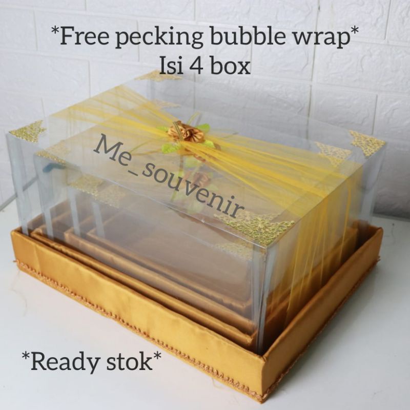 Seserahan Kotak Hantaran Parsel Tempat Mahar Pengantin Lamaran Pernikahan Satu Set Full Mika