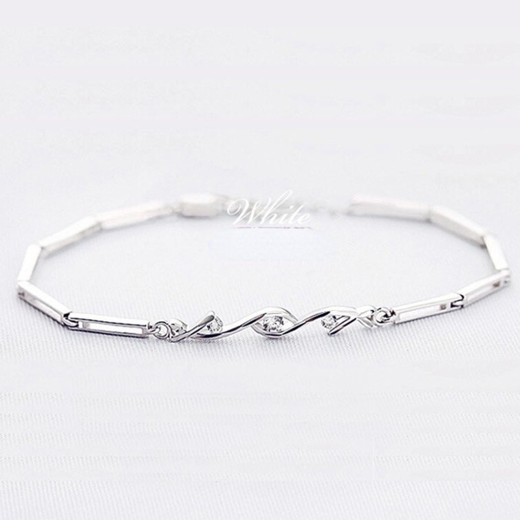 Gelang Sterling Silver Hias Batu Gaya Korea Untuk Wanita